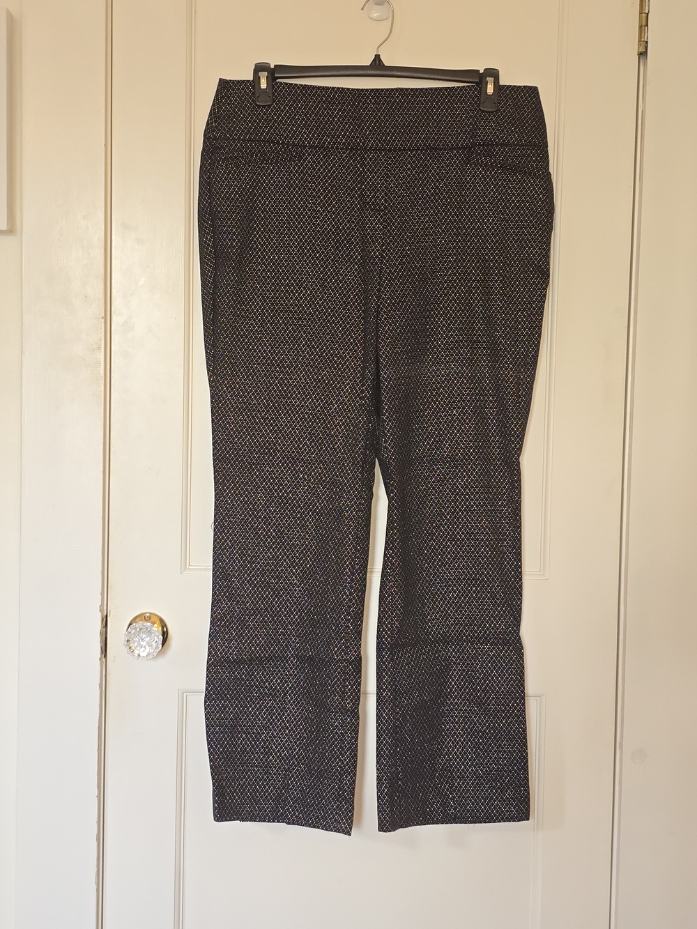 Apt. 9 Black Pants with Shiny Silver Diamond Pattern - Boot Cut